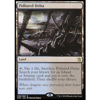 Magic the Gathering Khans of Tarkir Single Polluted Delta FOIL - MODERATE PLAY (MP)