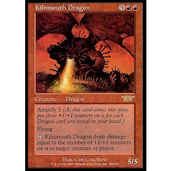 Magic the Gathering Legions Single Kilnmouth dragon FOIL - MODERATE PLAY (MP)