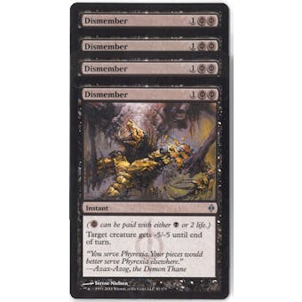 Magic the Gathering New Phyrexia PLAYSET Dismember X4 - NEAR MINT (NM)
