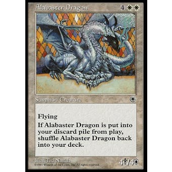 Magic the Gathering Portal Single Alabaster Dragon - SLIGHT PLAY (SP)