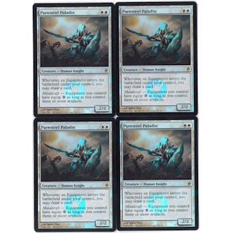 Magic the Gathering New Phyrexia PLAYSET Puresteel Paladin FOIL X4 - NEAR MINT (NM)