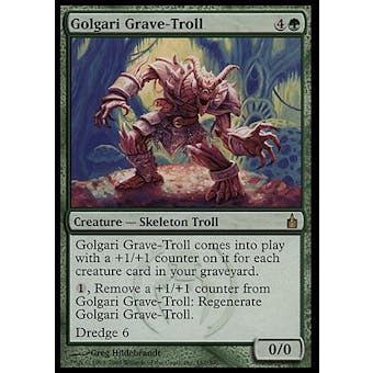 Magic the Gathering Ravnica: City of Guilds Single Golgari Grave-Troll FOIL - MODERATE PLAY (MP)