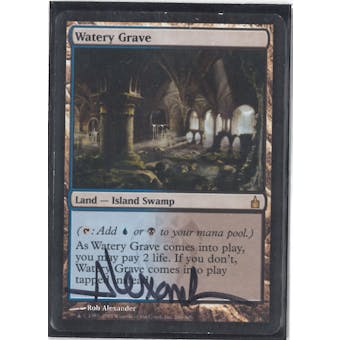 Magic the Gathering Ravnica: City of Guilds Single Watery Grave (SIGNED) - MODERATE PLAY (MP)
