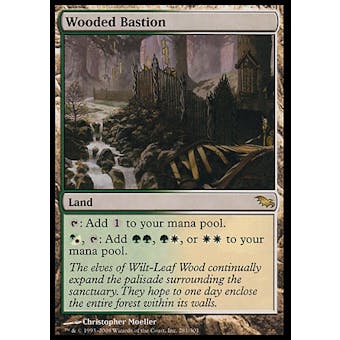 Magic the Gathering Shadowmoor Single Wooded Bastion - MODERATE PLAY (MP)