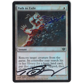 Magic the Gathering Conflux Single Path to Exile FOIL (Artist Signed and Altered) - SLIGHT PLAY (SP)