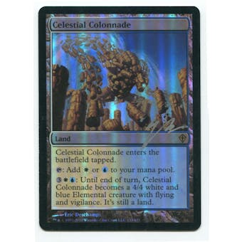 Magic the Gathering Worldwake Single Celestial Colonnade FOIL (Signed by Artist) - MODERATE PLAY (MP)