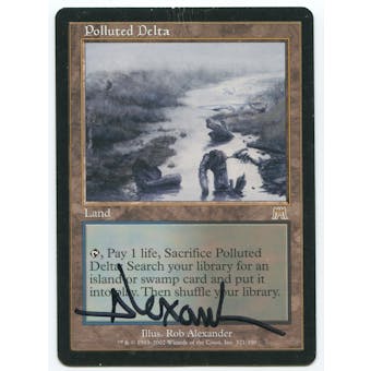 Magic the Gathering Onslaught Single Polluted Delta (SIGNED) - MODERATE PLAY (MP)