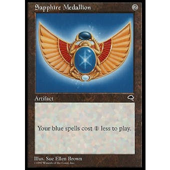 Magic the Gathering Tempest Single Sapphire Medallion (CHARLIE BROWN MISPRINT) - SLIGHT PLAY (SP)