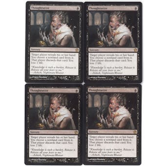 Magic the Gathering Theros PLAYSET Thoughtseize X4 - SLIGHT PLAY (SP)