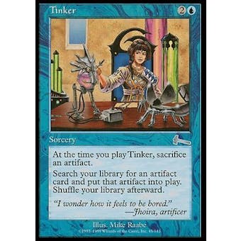 Magic the Gathering Urza's Legacy Single Tinker FOIL - MODERATE PLAY (MP)