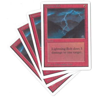 Magic the Gathering Unlimited PLAYSET Lightning Bolt X4 NEAR MINT (NM)