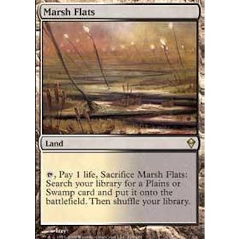 Magic the Gathering Zendikar Single Marsh Flats FOIL - MODERATE PLAY (MP)