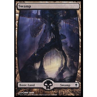 Magic the Gathering Zendikar Single Basic Swamp FOIL (#238) - SLIGHT PLAY (SP)