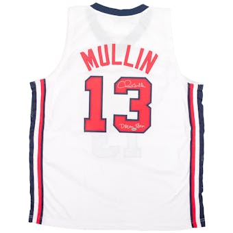 Chris Mullin Autographed USA Basketball Jersey with "Dream Team" Inscription (Leaf)