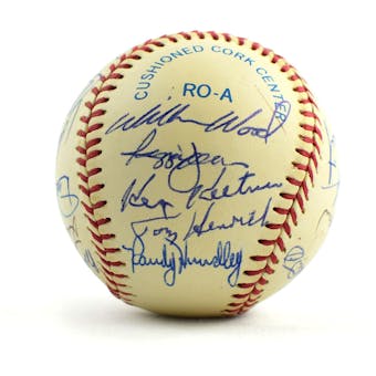 Old Timers Autographed Baseball with 21 Signatures! PSA/DNA Doerr-Jackson-Slaughter-McGraw