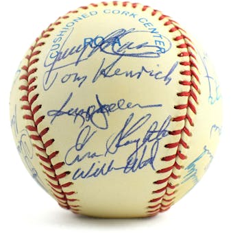 Old Timers Autographed Baseball with 23 Signatures! PSA/DNA Doerr-Jackson-Slaughter