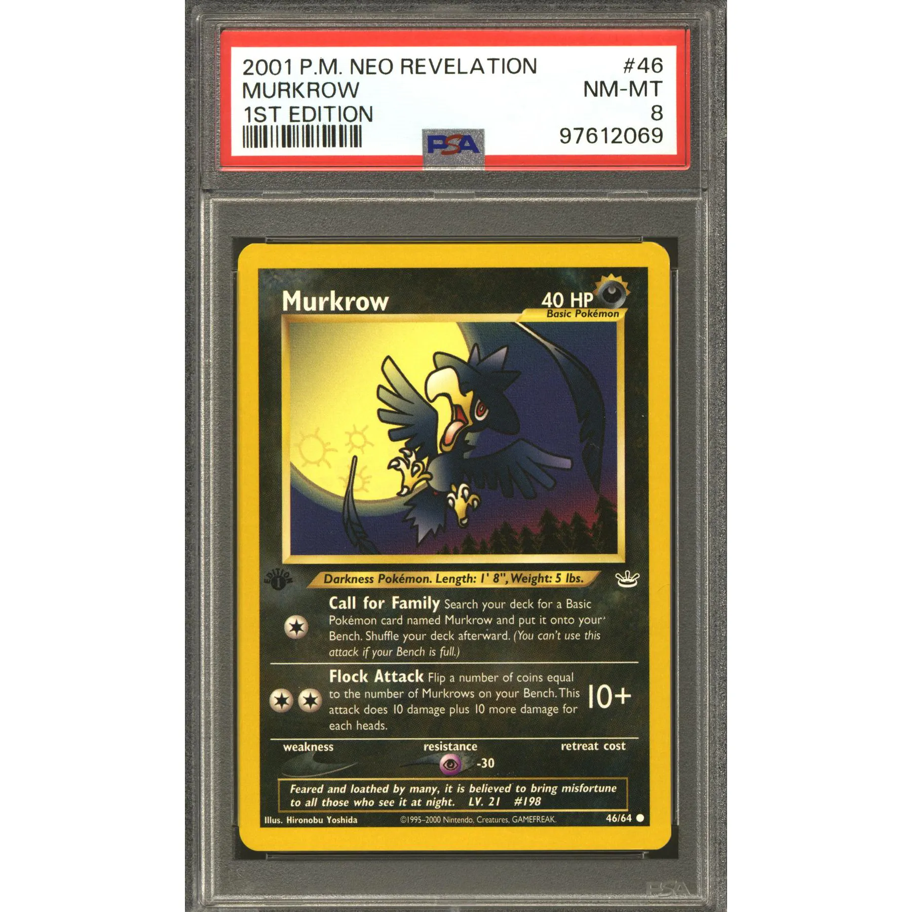 Pokemon Neo Revelation 1st Edition Murkrow 46/64 PSA 8 | DA Card World Pokemon Neo Revelation 1st Edition Murkrow 46/64 PSA 8 | DA Card World