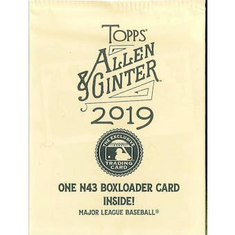 2019 Topps Allen & Ginter Baseball N43 Boxloader Topper Pack