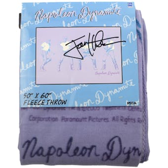 Jon Heder Autographed Napoleon Dynamite Purple Blanket (DA COA)