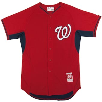 Washington Nationals Majestic Red BP Cool Base Performance Authentic Jersey (Adult 52)