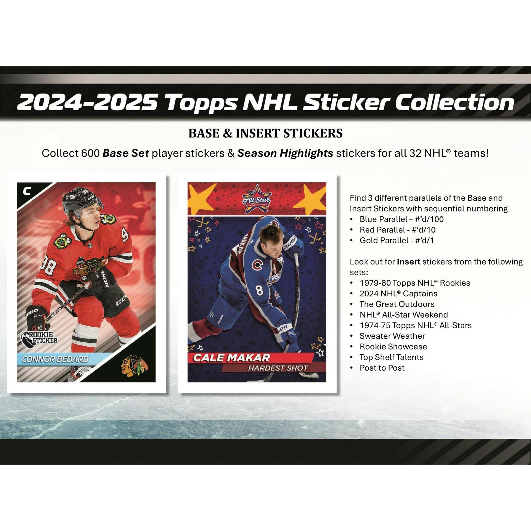 2024/25 Topps NHL Hockey Sticker Collection 16-Box Case DA Card