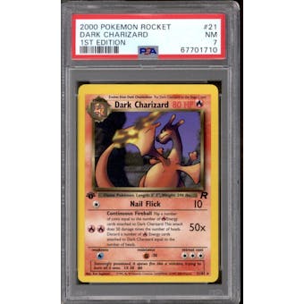 Pokemon Team Rocket 1st Edition Dark Charizard 21/82 PSA 7