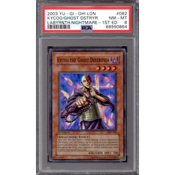Yu-Gi-Oh Labyrinth of Nightmare 1st Edition Kycoo The Ghost Destroyer LON-062 PSA 8