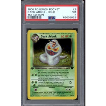 Pokemon Team Rocket 1st Edition Dark Arbok 2/82 PSA 7
