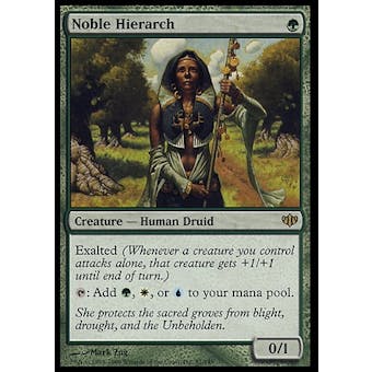 Magic the Gathering Conflux Single Noble Hierarch FOIL - MODERATE PLAY (MP)