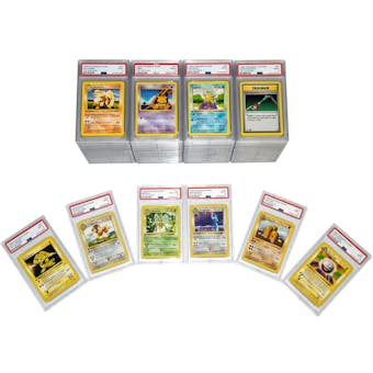 Pokemon Base Set 1 1st Edition Non-Holo Complete Set 17/102-102/102 - ALL PSA GRADED - AVERAGE GRADE 8.97!