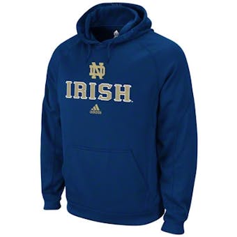 Notre Dame Fighting Irish Adidas Navy Climawarm Pindot Hoodie (Adult S)