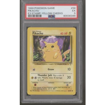 Pokemon Base Set E3 Stamp Pikachu 58/102 PSA 5 (Yellow Cheeks)
