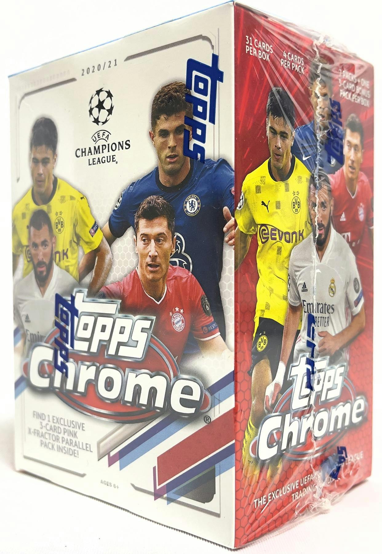 2020/21 Topps UEFA Champions League Chrome Soccer 7-Pack Blaster Box