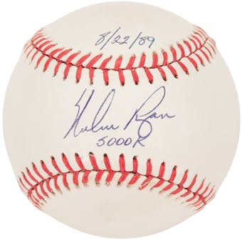 Nolan Ryan Autographed Texas Rangers AL MLB Baseball with inscription 5000 K