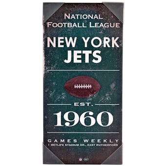 New York Jets Artissimo Vintage Sign 24x12 Canvas