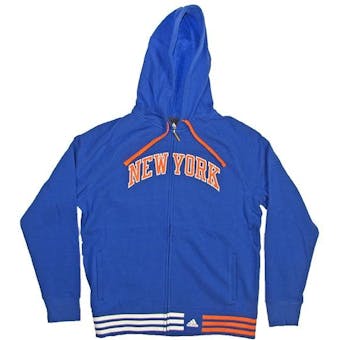 New York Knicks Adidas Blue Full Zip Hoodie (Womens XXL)