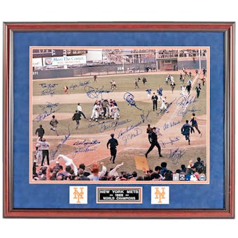 1969 New York Mets Autographed and Framed 16x20 Photo (JSA) 21 signatures