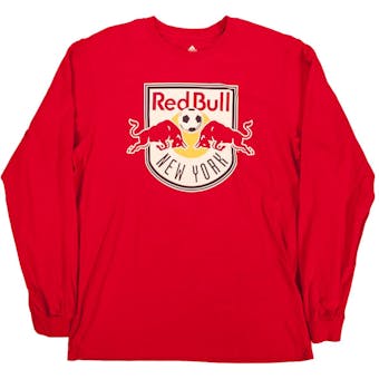 New York Red Bulls Adidas Shield Logo Red L/S Tee