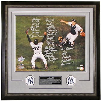 1998 New York Yankees "Celebration" Autographed Framed (Double Matted Suede) 16X20