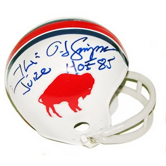 O.J. Simpson Autographed Buffalo Bills Mini Helmet "The Juice" (GAI COA)