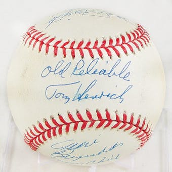 Allie Reynolds - Tom Henrich - Phil Rizzuto Autographed Official American League Baseball Nicknames