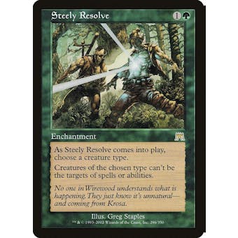 Magic the Gathering Onslaught FOIL Steely Resolve MODERATELY PLAYED (MP)
