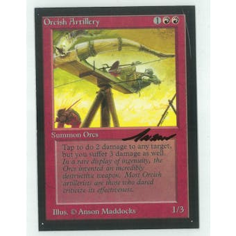 Magic the Gathering Beta Artist Proof Orcish Artillery - SIGNED BY ANSON MADDOCKS