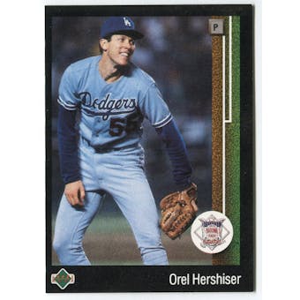 1989 Upper Deck Orel Hershiser Los Angeles Dodgers Blank Back Black Border Proof
