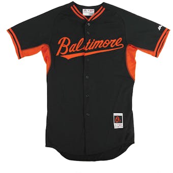 Baltimore Orioles Majestic Black BP Cool Base Authentic Performance Jersey (Adult 40)