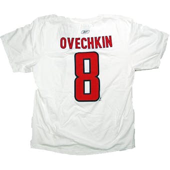 Alexander Ovechkin Washington Capitals White Reebok T-Shirt (Adult XL)