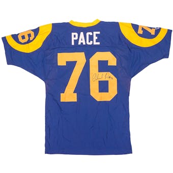 Orlando Pace Autographed St. Louis Rams Authentic Russell Athletic Jersey (Press Pass)