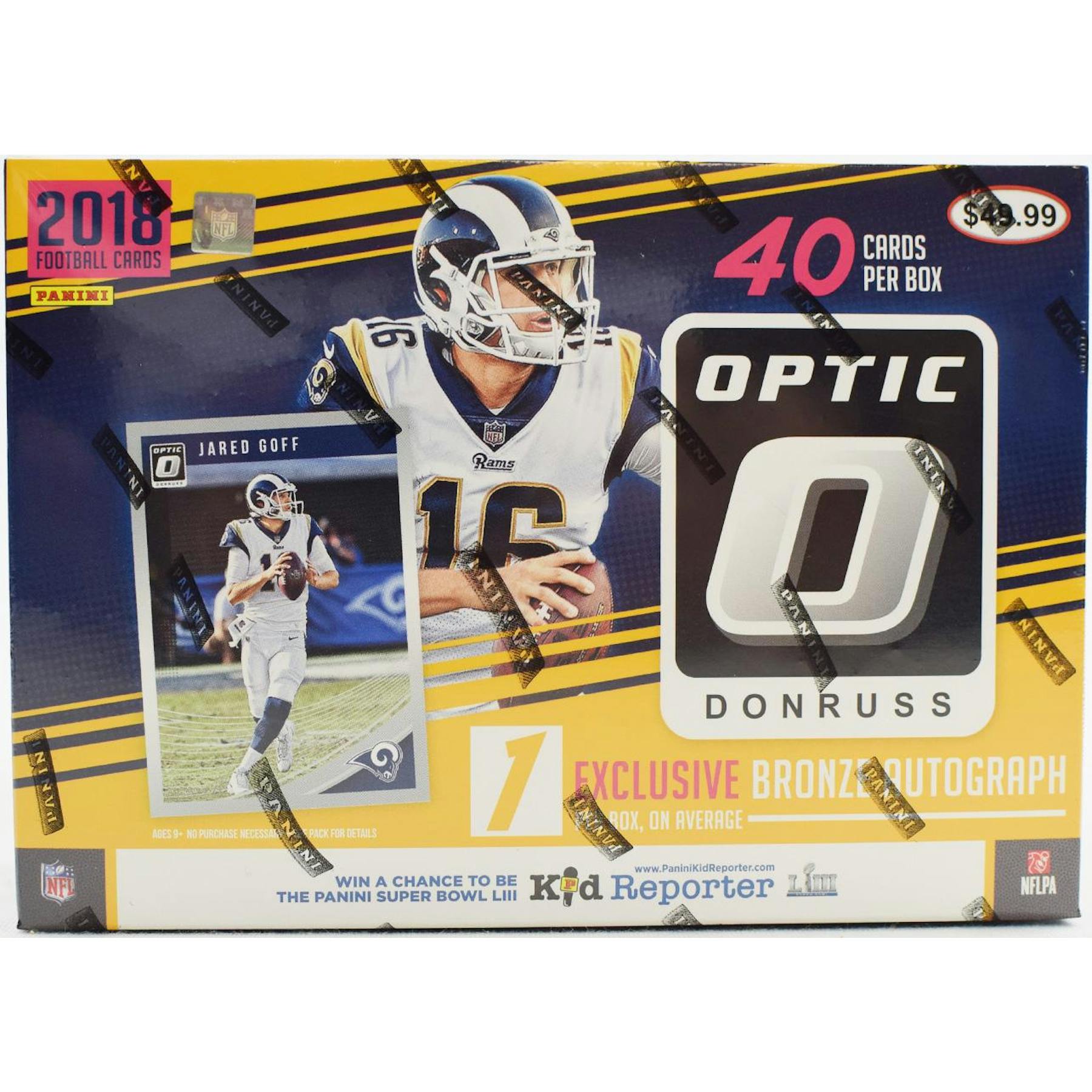 2018 Panini Donruss Optic Football 40ct Collectors Box Da Card World