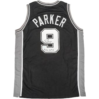 Tony Parker Autographed San Antonio Spurs Black Basketball Jersey (Hollywood)