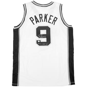 Tony Parker Autographed San Antonio Spurs White Basketball Jersey (Hollywood)